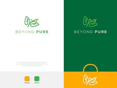 Beyond Pure - Natural Skin and Body brand design graphicdesign logo logodesign logonew logos logotype minimalist nature logo skincare spa vector wellness