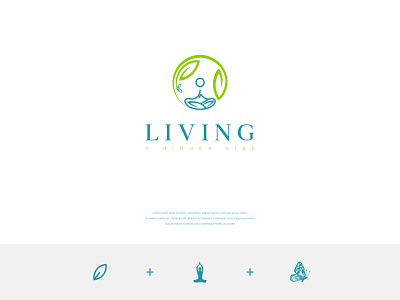 Living A Higher Vibe - Health & Wellness beauty branding design design flat illustration logo logodesign logotype minimalist simple logo spa vector wellness yoga