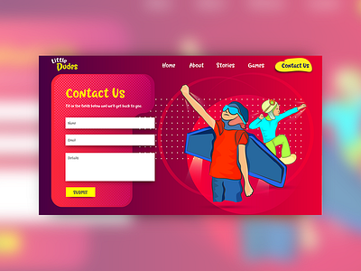 Little Dudes contact us landing page