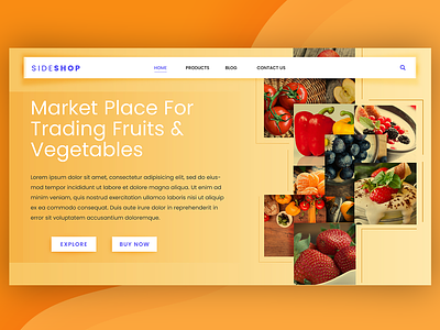 SideShop creative fruits vegetables online shopping tempate uidesign webdesign website webuiuxdesign