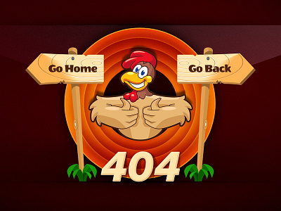 404 Cartoon Page - Error Page 404 error page illustration rooster