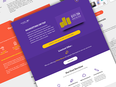Purple Cow Agency design home page landing page marketing agency ui web
