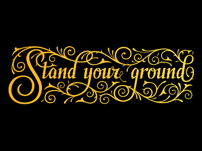 Stand your ground Wip curves custom custom type hand drawn lettering ornamental ornaments poster script type typography