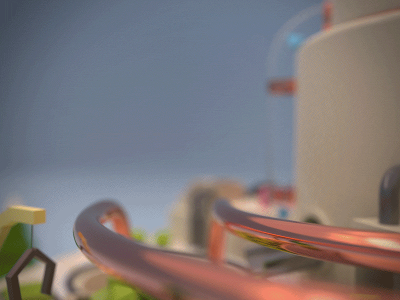 Machine 1 - Golden ball 3d animation blender3d detail gold machine motion