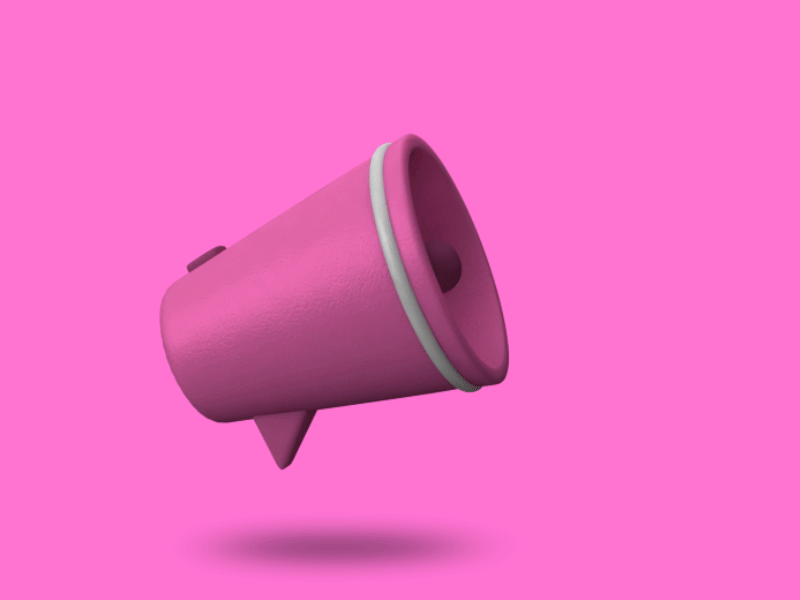 Megaphone Icon 3d 3d animation animation blender3d honk icon icon animation megaphone motion pink speechbubble