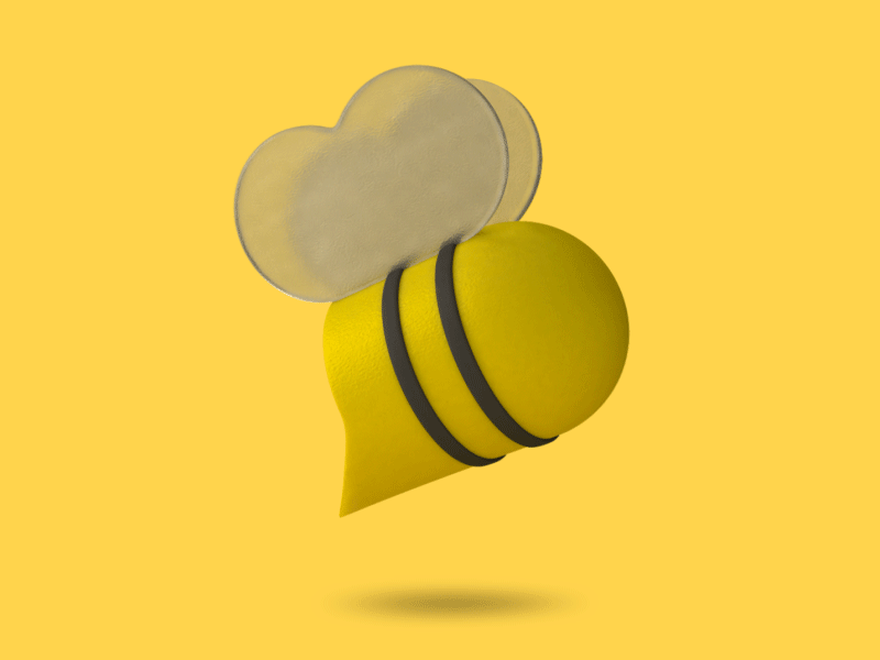 Bee icon 3d 3d animation animation bee blender3d bumblebee icon icon animation motion speechbubble yellow