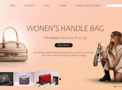 WOMEN'S Handle bags branding graphic design home page ui uiux website