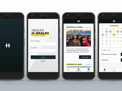 #HealthIsWealth Mobile App fitness fitness app fitness tracker materialdesign mobile app ui