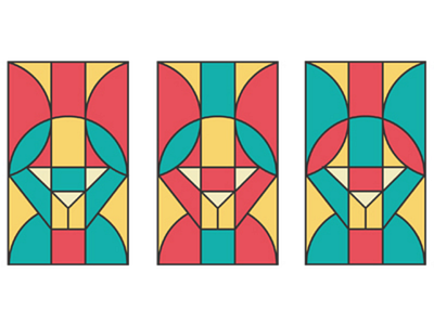 Cat stained-glass design animal blue cats church colors design designer dribbble geometry graphic illustration minimal pattern pets red sequences stained glass symmetry yellow