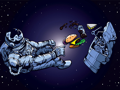 Space Man design flat illustration vector