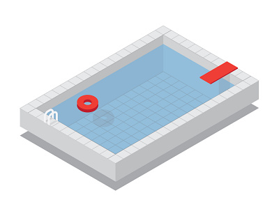 Pool design flat illustration vector