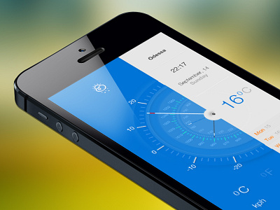Weather app app barometer blue design flat icons ios nature numbers temperature ui weather