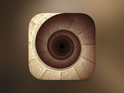 Spiral ios icon app dark depth design icon ios iphone marble shell spiral stairs ui
