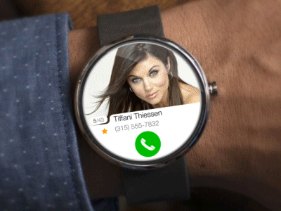 Android Wear - Phone android app clock concept contact design gif moto360 phone ui watch wear