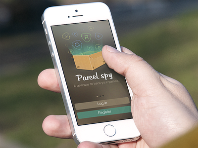 Parcel`s tracking splash screen design interface ios iphone list mail parcel sidebar spy tracking ui ux