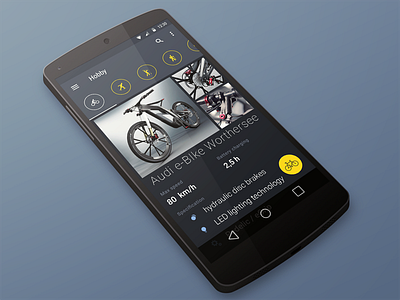 Material Design - Audi eBike android app audi bicycle design google interface material material design mobile nexus ui