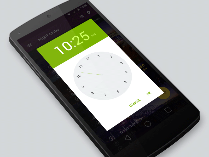 Time Picker - Material Design android app clock design flat gif interface material mobile time ui ux