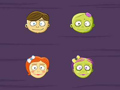 Characters WIP app avatar cartoon character face game green icon illustration ios ui zombie