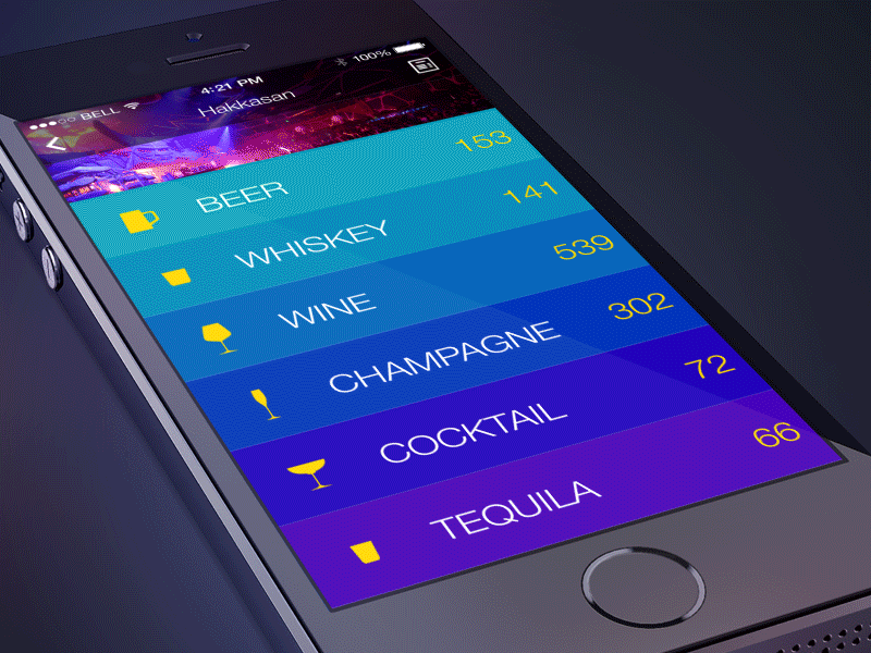 Drinks selection - WIP animation design drink gif glass icon interface ios iphone party ui ux