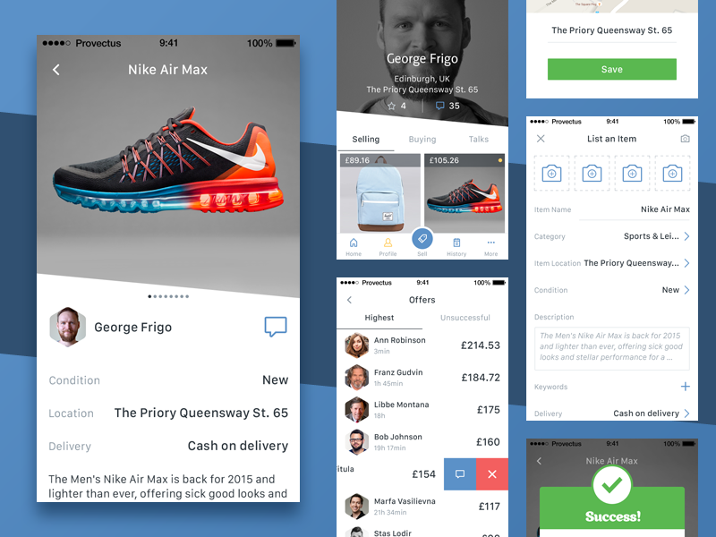 Auction App by Frigo for Provectus Design on Dribbble