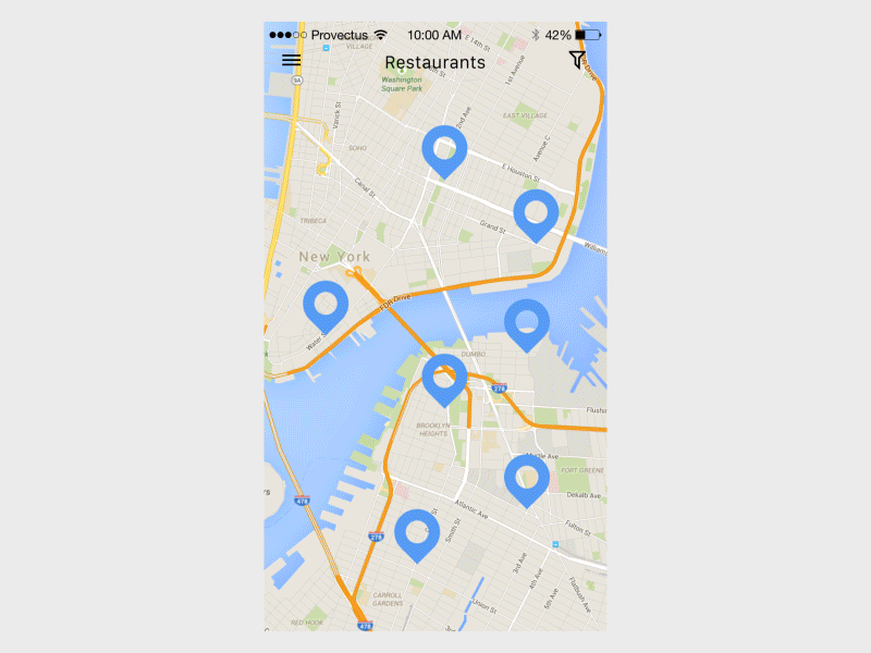 Map Location Interaction animation design gif ios location map ondemand pin route ui ukraine ux