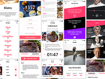 1357 Recipe app app design food ios iphone kit mockup recipe template ui ukraine ux