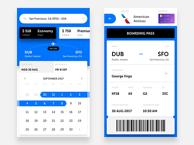 Booking the Airplane Tickets airport app calendar design flight booking interface planning ticket travel trip ui