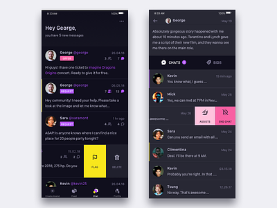 Blxckbox Chat app chat community dark design interface mobile product social network ui ux