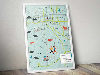 Go Far Shop Map boulder colorado handlettered illustration map