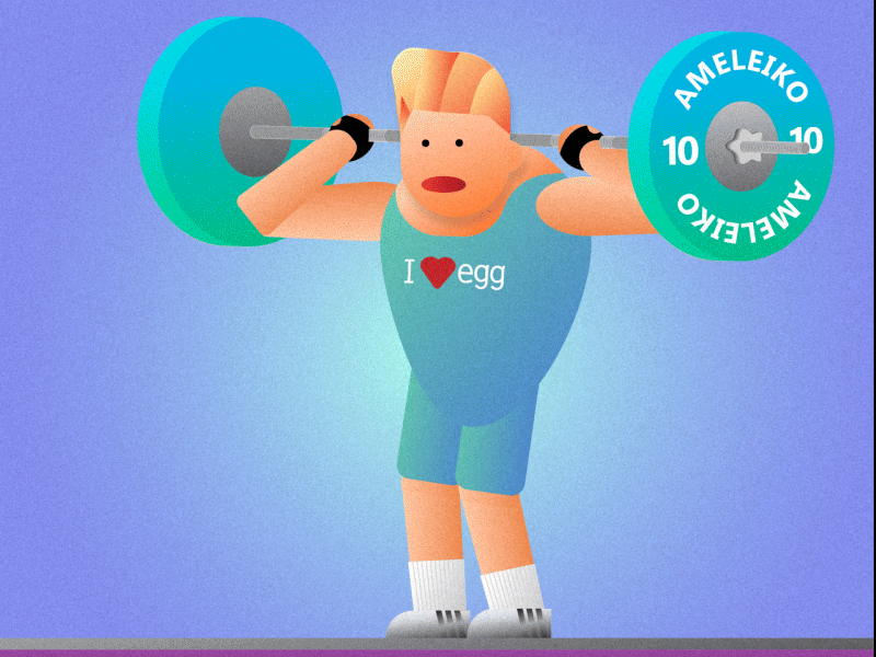 Ups! Wow animation design fail fitness flat illustration motion design motion graphics weight lifting