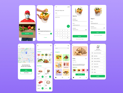 Grocery App UI app app design app ui app user interface food app grocery app ui ux