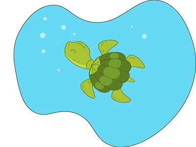 Magic Turtle animal baby cartoon art design flat illustration ui vector web website