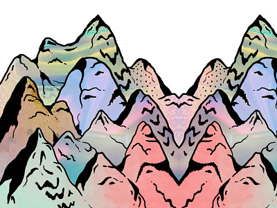 Montanha collage illustration mountais