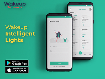 Intelligent Lights Controlling App with Parental Control app design graphic design intelligentlights smartbulb smarthome ui ux