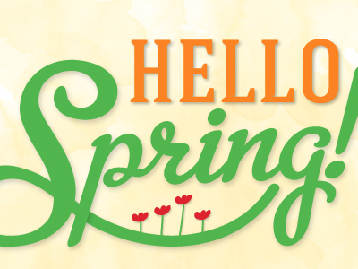 Hello Spring spring typography