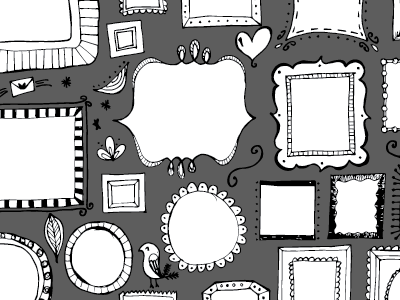 Doodle Frames black and white doodles frames illustration