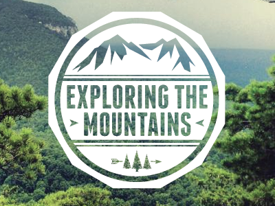 Exploring The Mountains badge explore exploring graphic design mountains photofy photofy app type typography