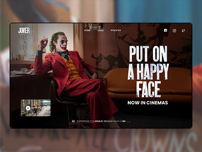 Joker Movie Landing Page adobe xd concept app design interface joker movie website website design