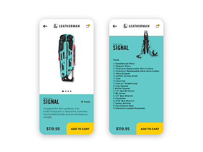 Leatherman Tools Mobile App Concept