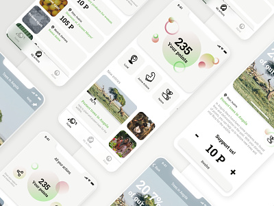 GoGreen App app app design application assist branding clean collecting design icon iconography ios light points presentation support sustainable ui ux vector visualisation