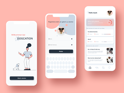 Cogcation App - Shot 1 app concept design dog education app graphic illustration procreate trainig ui ux
