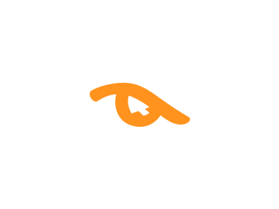 Advision Logo a click cursor eye icon logo marketing monogram negative space orange vision