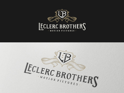 Leclerc Brothers Motion Pictures Logo crest film logo monogram motion pictures reel vintage