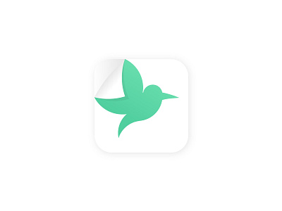 WellPage Icon app bird clean green hummingbird icon page white