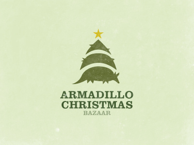 Armadillo Christmas (done w/Thinkspoon/Kendall Witherspoon) armadillo austin bazaar christmas green identity logo