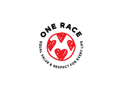 One Race charm equality glove heart logo love respect stickermule