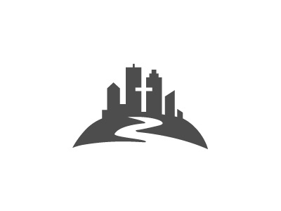 Zion Church cityscape cross identity logo monogram negative space wip