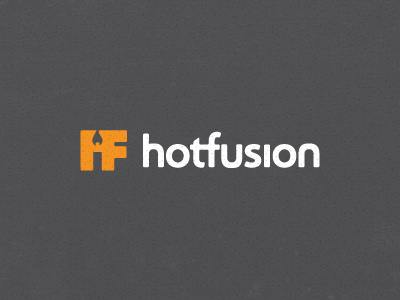 Hotfusion Logo candle flame grey monogram negative space orange white