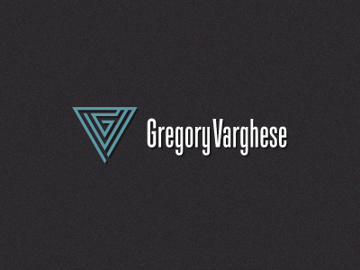 Greg V Logo 2 blue gray maze monogram type white