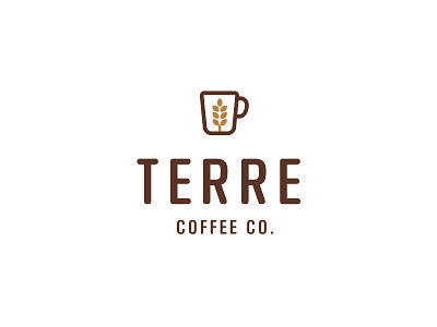 Terre Coffee Concept bakery coffee earth icon logo shop terra terre wheat